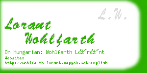 lorant wohlfarth business card